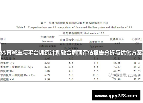 体育减重与平台训练计划融合周期评估报告分析与优化方案